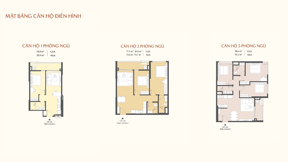 Mặt bằng căn hộ Vinhomes Cam Ranh